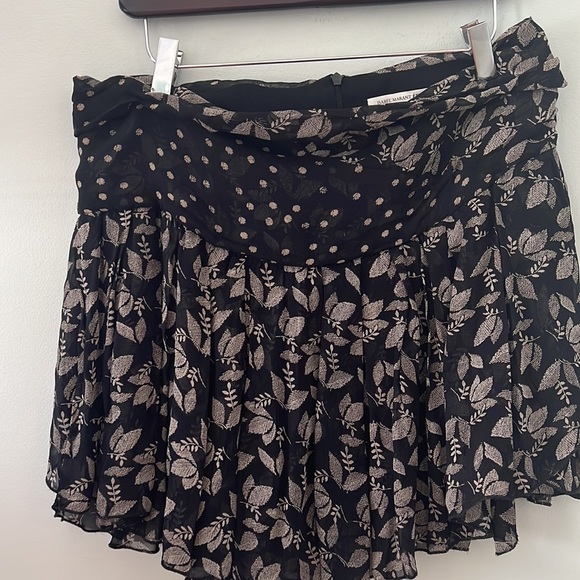 Isabel Marant Etoile Mini Skirt Prune Black Printed Georgette - Picture 9 of 10